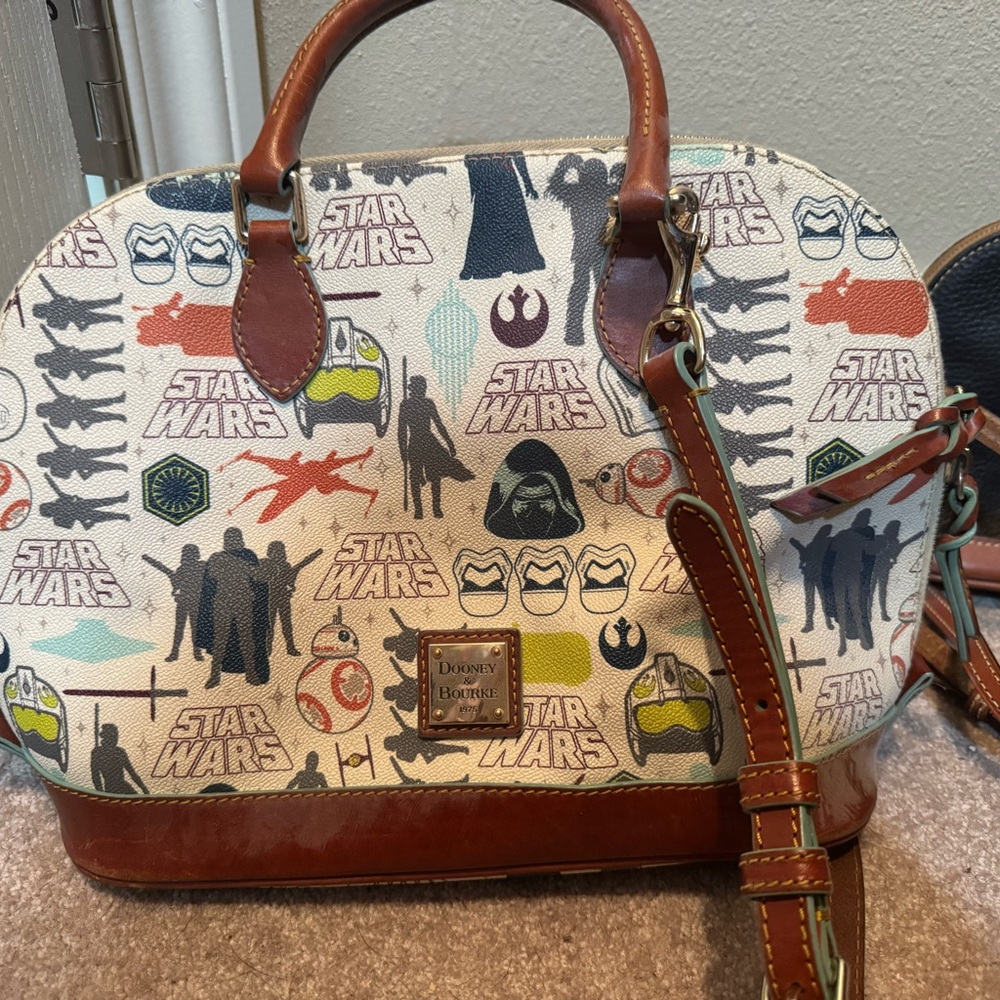 Dooney & Bourke Star Wars Canvas Satchel - Cream, Brown, Black, Red, Green, Blue